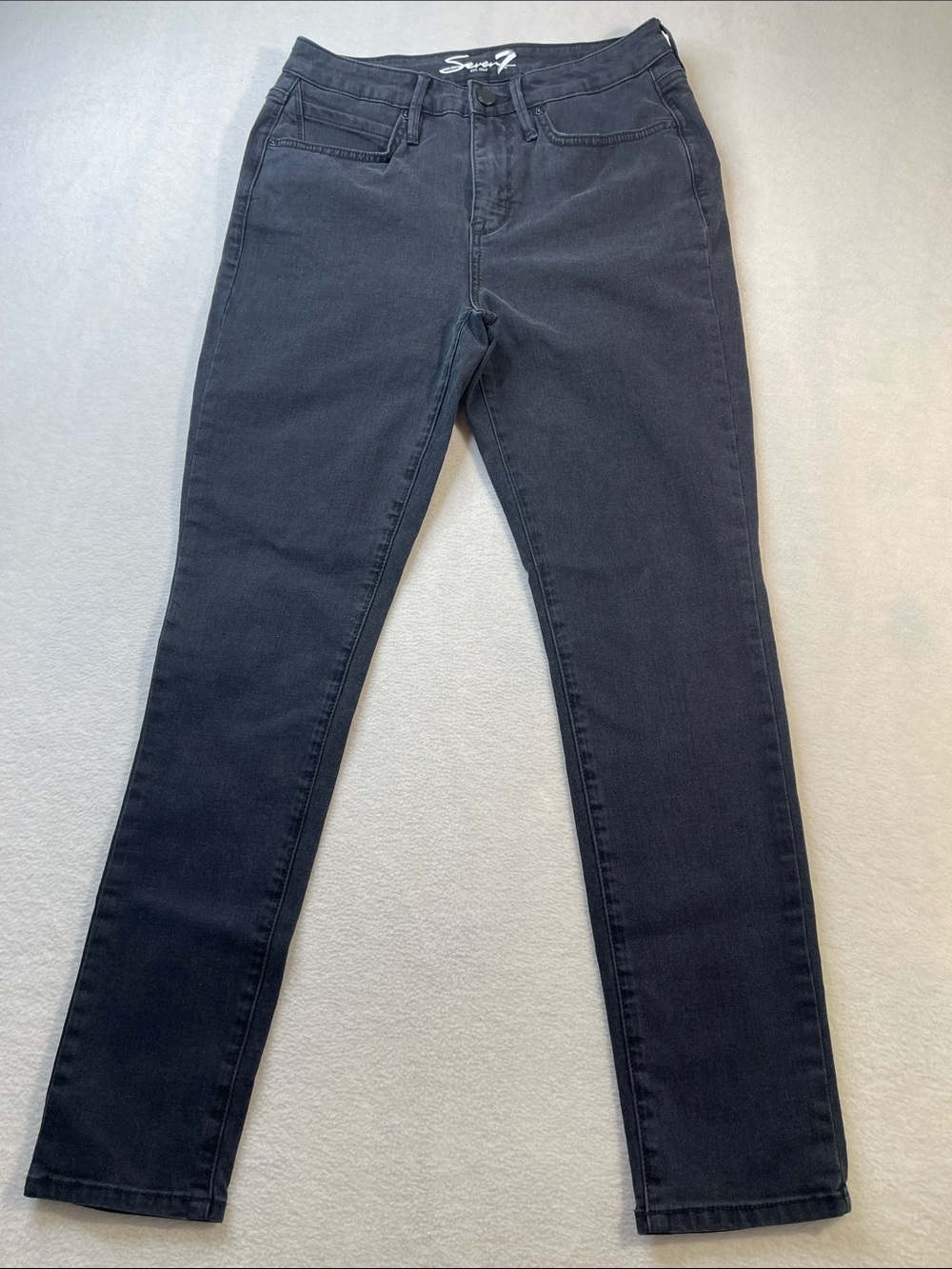 Seven7 Slim High-Rise Skinny Jeans in Dark Charcoal WOMENS SIZE 6